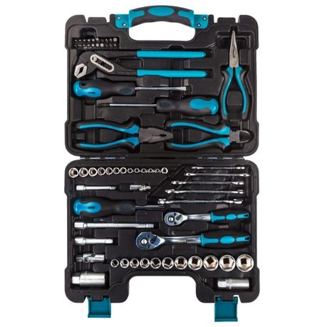 Bort Diy Hand Tool Set Kit With Spanners Sockets And Pliers