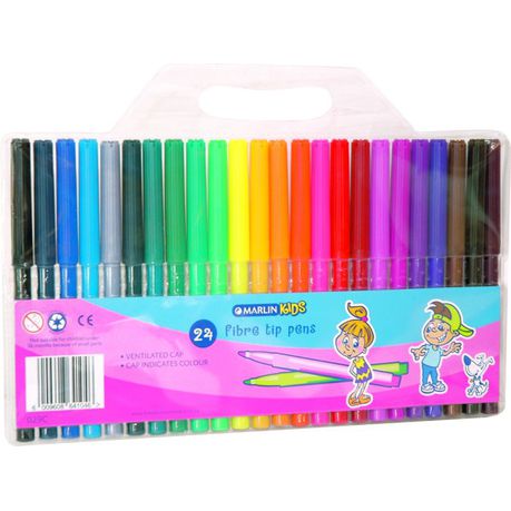 Marlin Kids 24 Fibre Tip Pens - Tool&Home