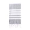 Turkish Bath / Beach Towel - Herringbone (100x180cm) - Light Grey and White