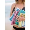 Turkish Bath / Beach Towel - Herringbone (100x180cm) - Navy and Red - Image 4