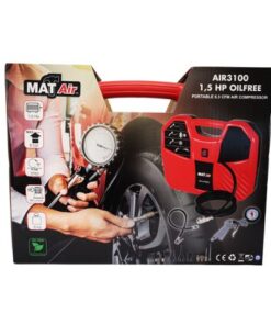 MatAir - Portable 6.3 CFM Air Compressor - 1,5 HP Oil Free (AIR3100)