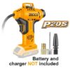 INGCO - Auto Air Compressor with Adaptors (Lithium-Ion - P20S Range) - 20V - Image 2