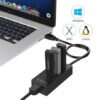 Orico 3 Port USB3.0 Hub With Gigabit Ethernet Adapter - Black - Image 2