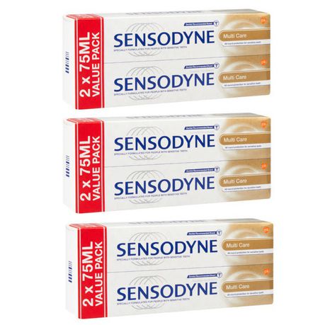 Sensodyne - Twin Pack Multi Care Toothpaste Value pack (6 x 75ml ...