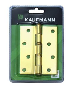 Kaufmann Butt Hinge Ball Bearing 100mm Brass Plated (Pair)