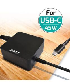 Port Connect 45W Type-C Notebook Power Supply - Black