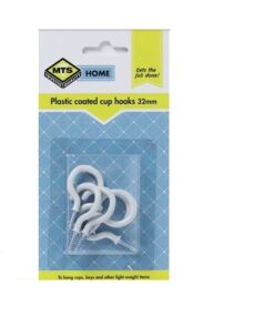 MTS Home  Cup Hooks 32mm P/Coated 6 Pieces