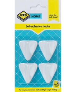 MTS Home Plastic Single Adhesive Hook - 4 Piece