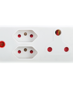 Electricmate 1x16Amp+2x5Amp 3Pin Adaptor - White