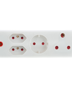 Electricmate 1X16+1X schko+2x5 3 Pin Adaptor - White