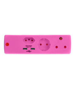Electricmate 1X16Amp+1xSKO+1x5 3Pin+2.1USB Pink