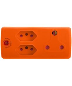 Electricmate 1 x 16amp + 2 x 3 Pin Euro Adaptor Loose Orange