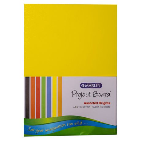 Marlin Project Boards A4 160gsm 50's Pastel assorted - Tool&Home