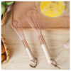 Hand Held Stainless Steel Rose Gold EggBeater/Whisk & Wooden Handle 14" - Image 2