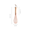 Hand Held Stainless Steel Rose Gold EggBeater/Whisk & Wooden Handle 14" - Image 4