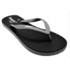 Fipper - Slim Ladies' Flip Flops / Slippers - (Black with Grey Straps) - UK 8 - Image 2