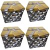 SourceDirect - Pack Of 4 Flat-Pack Gift Boxes - Large (Gold/Grey) - Image 3
