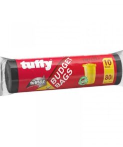 Bulk Pack 5 x Tuffy Budget Refuse Bag - 18 Microns - Black - 10 Per Roll