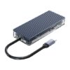 Orico Type-C 7-in1 USB3.0|HDMI|Type-C|TF&SD Transparent Hub – Grey - Image 3