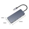Orico Type-C 7-in1 USB3.0|HDMI|Type-C|TF&SD Transparent Hub – Grey - Image 4