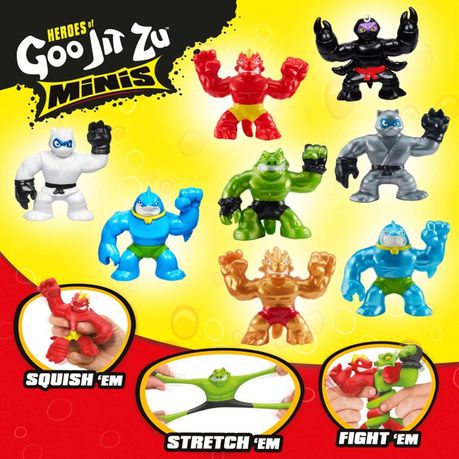 Heroes of Goo Jit Zu Minis, Minis Mega 10 Pack. Stretch, Squish, Battle  with 10 Mini in One Pack!