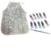 Khoki - Children's Painting Apron Kitten(47 x 34cm) & 10 x 6ml Fabric Paint - Image 3