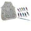 Khoki - Children's Painting Apron Owl (47 x 34cm) & 10 x 6ml Fabric Paint - Image 3