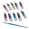 Khoki- Children's Painting Aprons 4 Piece (Assorted) & 10 x 6ml Fabric Paint - Image 3