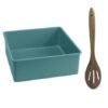 Jamie Oliver - Loose Base Square Cake Tin - 20cm and Acacia Slotted Wooden Spoon - Image 4