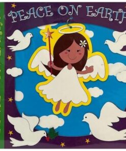 SourceDirect - Oversized Christmas Cards- Pack of 5 (Purple) Peace On Earth