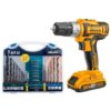 Ingco - Lithium-Ion Cordless Drill (20V) and Alpen 22 Piece Bit Set - Image 3