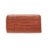The Santorini - Crocodile Double Zipper Mobile Phone Purse (Tan) - Image 2