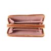 The Santorini - Crocodile Double Zipper Mobile Phone Purse (Tan) - Image 3