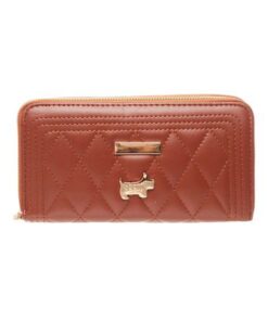 The Isabella - Quilted Double Zipper Mobile Phone Purse (Tan)