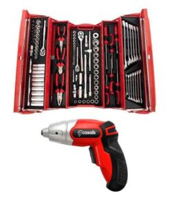 TorkCraft - 172 Piece Mechanic Tool Box & Cordless Screwdriver 10 Pce Set
