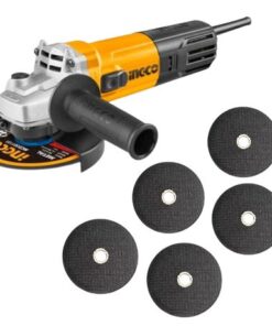 Ingco - Angle Grinder (750W) and Generic Cutting Discs x5