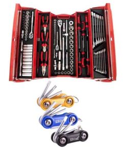 Tork Craft - 172Pc Mechanic Tool Box & Aluminium Mini Folding Key 3pc Set