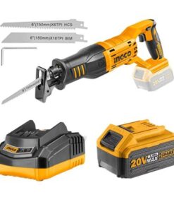 Ingco -Cordless Lithium Ion Reciprocating Saw 20V, Charger & Battery(5.0Ah)