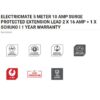 Electricmate 3 Meter 10 AMP Surge Protected Extension Lead 2 X 16 AMP + 1 X Schuko - Image 2