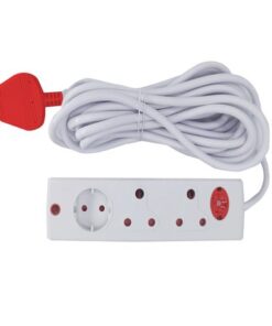 Electricmate 5 Meter 16 AMP Surge Protected Extension Led 2 X 16 AMP + 1 X Schuko