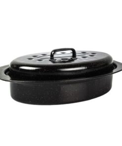 Kaufmann Enamel Coated Oval Pan with Lid - 3.0 Litre