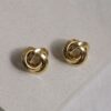 NuLuDa Jewellery- Knotted Studs - Earrings - Gold Plated - Image 3