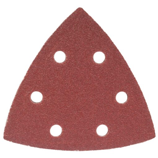 Sanding triangle sheet 80grit 94x94x94mm 5/pack w/holes hook & loop