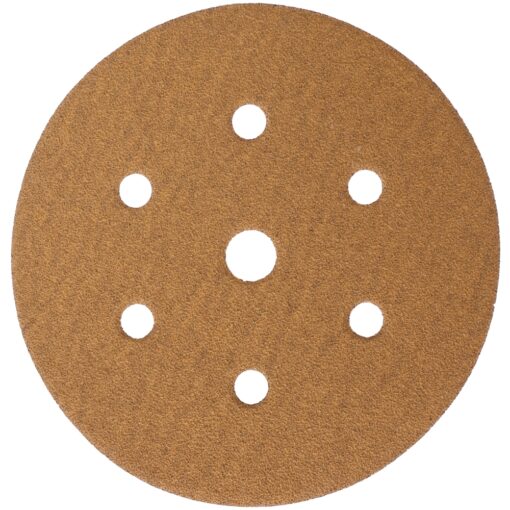 Gold disc (50 pieces) 80 grit 150mm x 6+1 holes hook and loop
