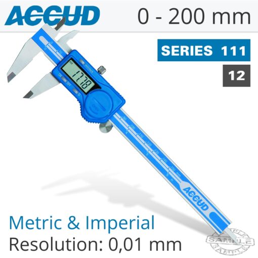 Dig. caliper 200mm 0.03mm acc. s/steel 0.01mm res.