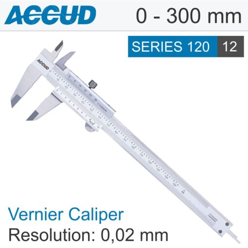 Vernier caliper 300mm 0.03mm acc. din862 0.02mm grad. s/steel