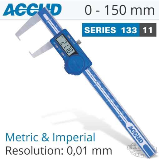 Dig. caliper 150mm 0.04mm acc. outside neck 0.01mm res. s/steel