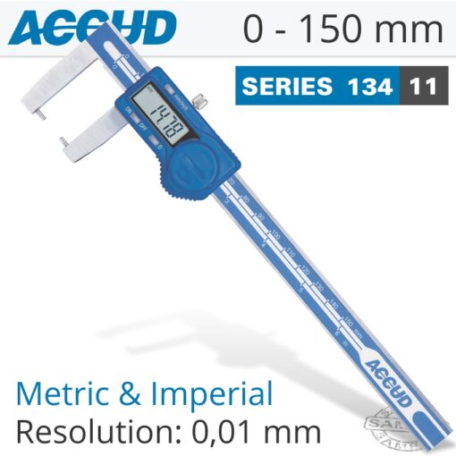 Dig. caliper 150mm 0.04mm acc. outside point 0.01mm res. s/steel