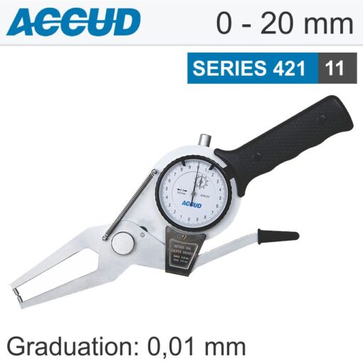 Ext. dial caliper gauge 20mm 0.04mm acc. 0.01mm grad. jaw length 60mm