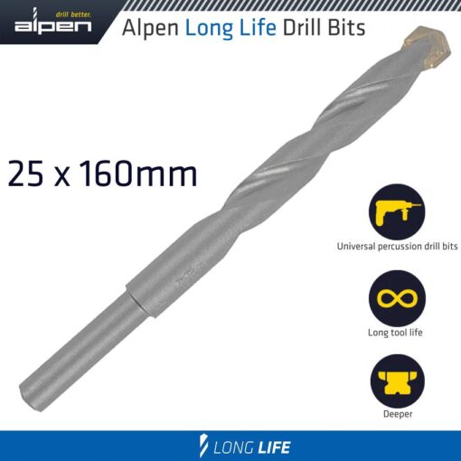 Masonry drill bit long life 25 x 160mm